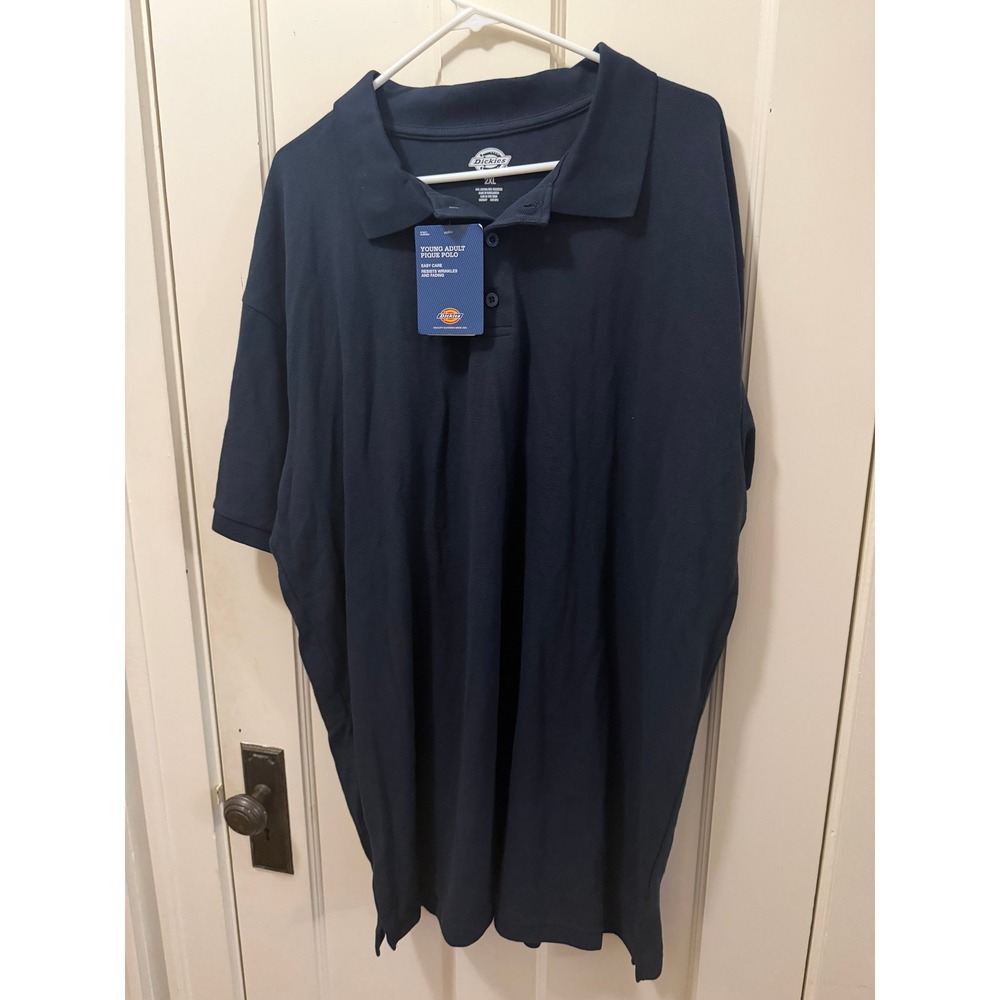 Dickies Mens Pique Polo Shirt Navy Blue Short Sleeve Uniform Top 2XL New